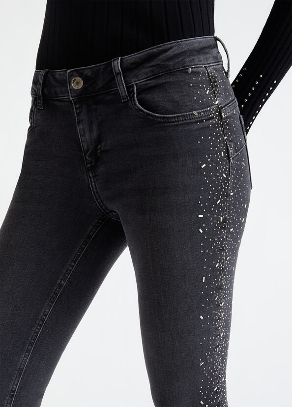 Liu Jo Jeans Skinny Bottom Up Con Strass