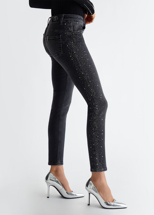 Liu Jo Jeans Skinny Bottom Up Con Strass