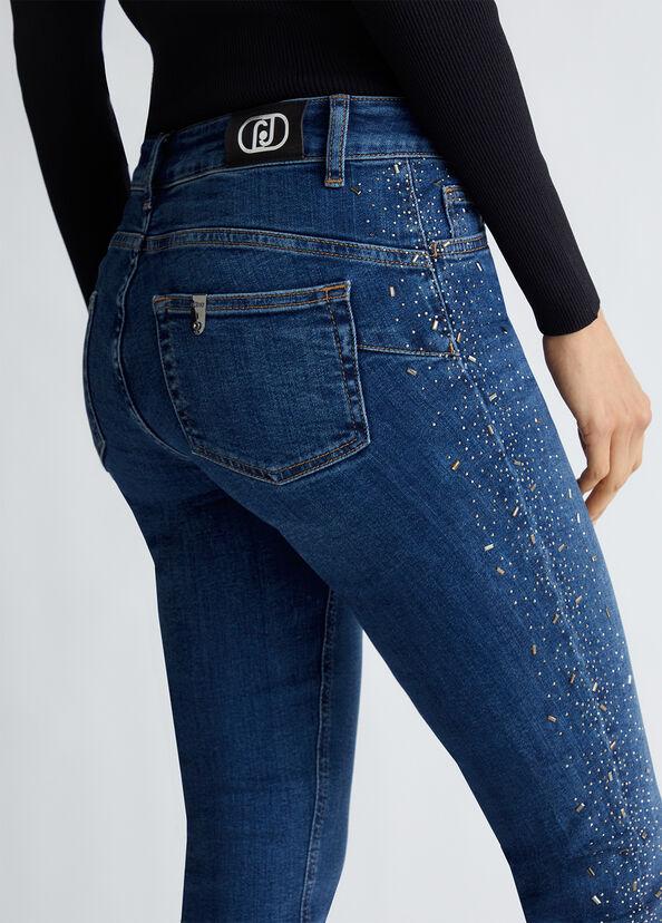 Liu Jo Jeans Skinny Bottom Up Con Strass