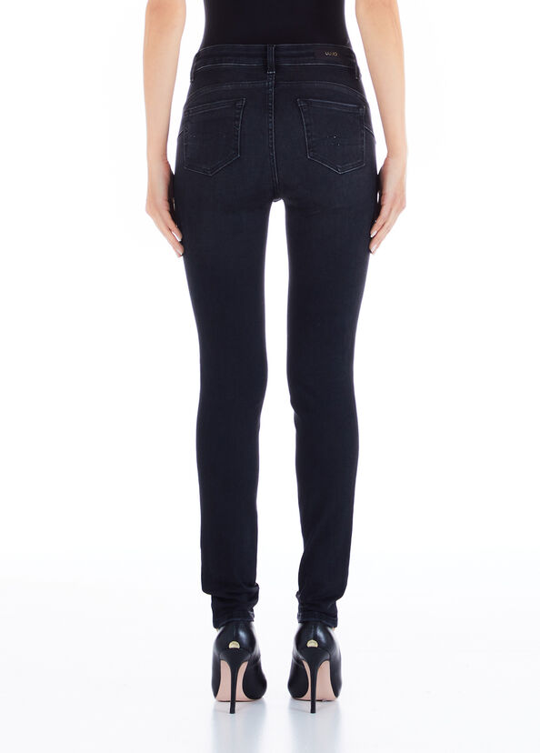Liu Jo Jeans Skinny Nero Con Strass