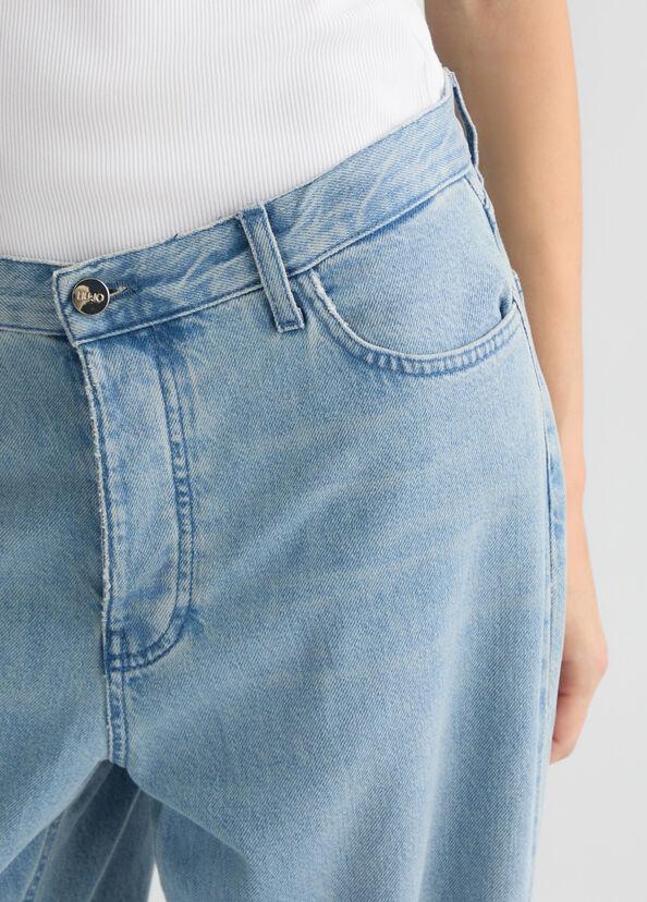 Liu Jo Jeans Straight Azzurri Con Charm Gioiello