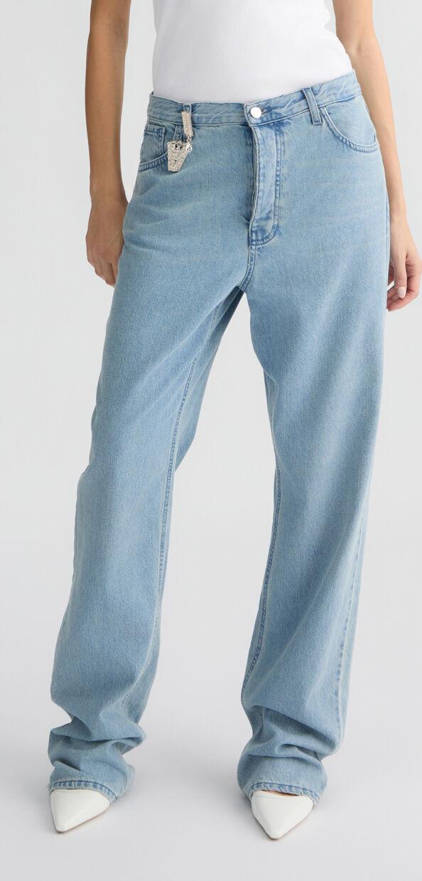 Liu Jo Jeans straight azzurri con charm gioiello