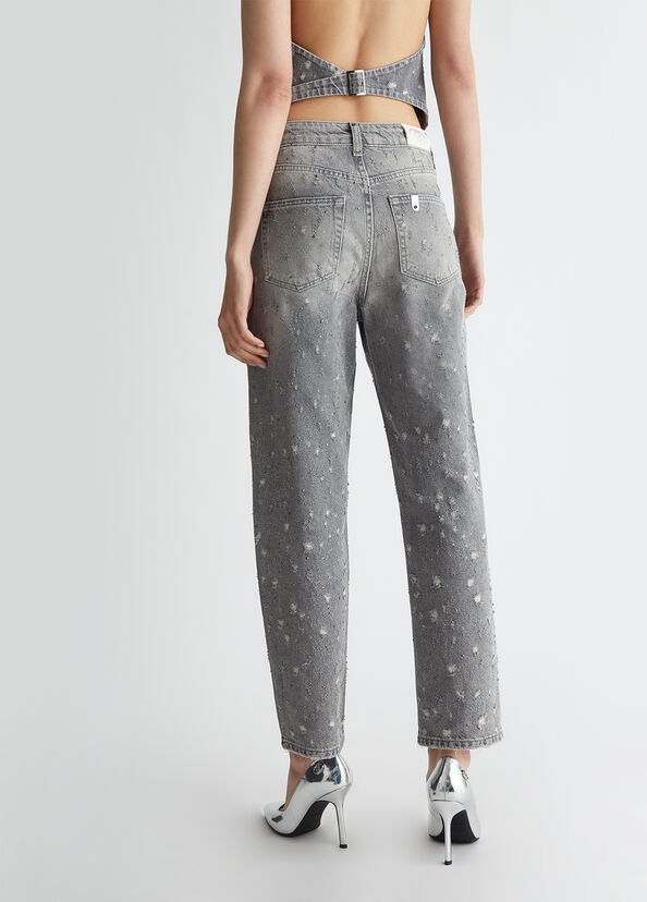 Liu Jo Jeans Straight Con Stappi E Strass