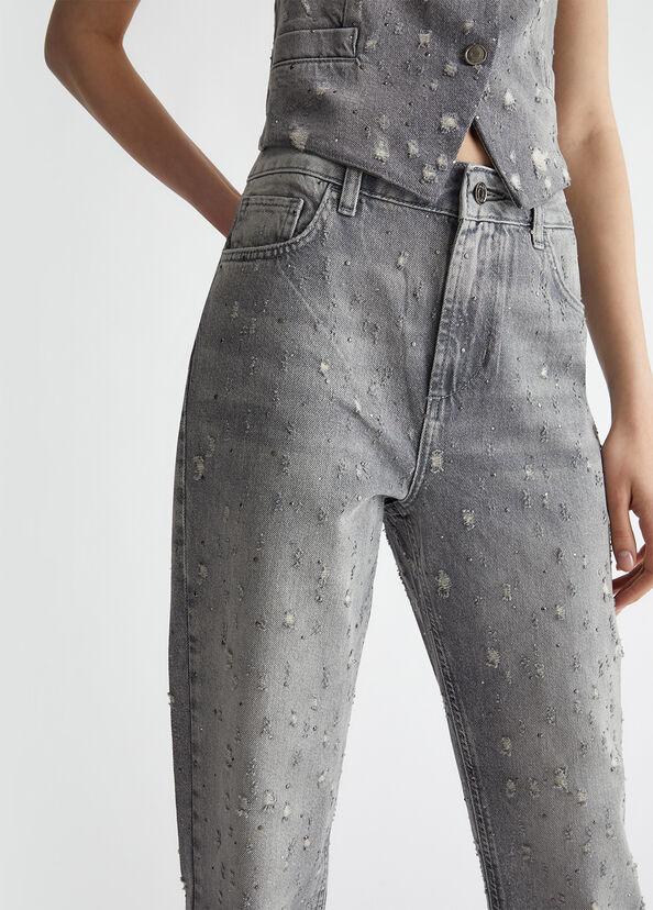 Liu Jo Jeans Straight Con Stappi E Strass