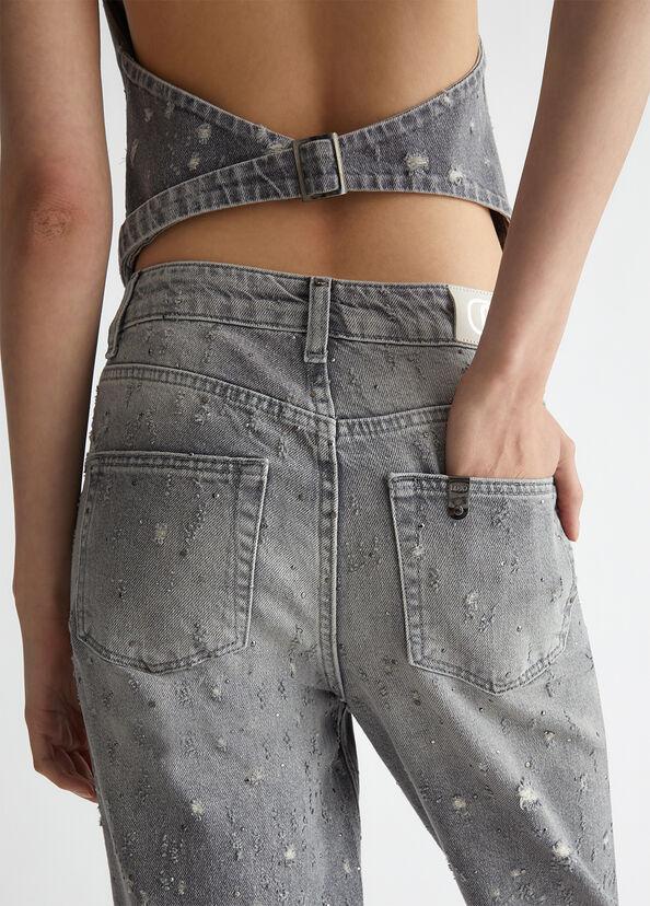 Liu Jo Jeans Straight Con Stappi E Strass