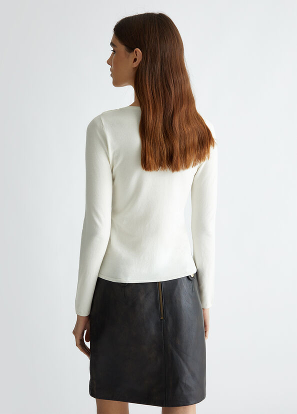 Liu Jo Maglia Bianca Con Cut-out