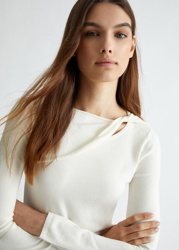Liu Jo Maglia Bianca Con Cut-out