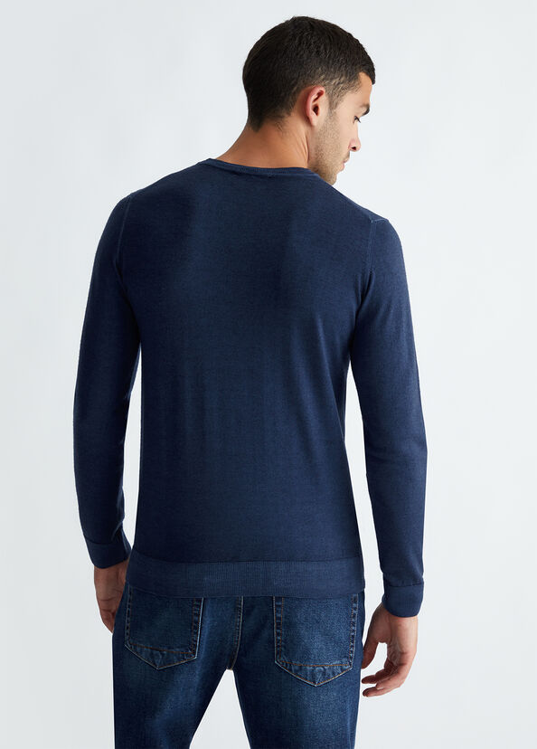 Liu Jo Maglia Blu In Lana Merino