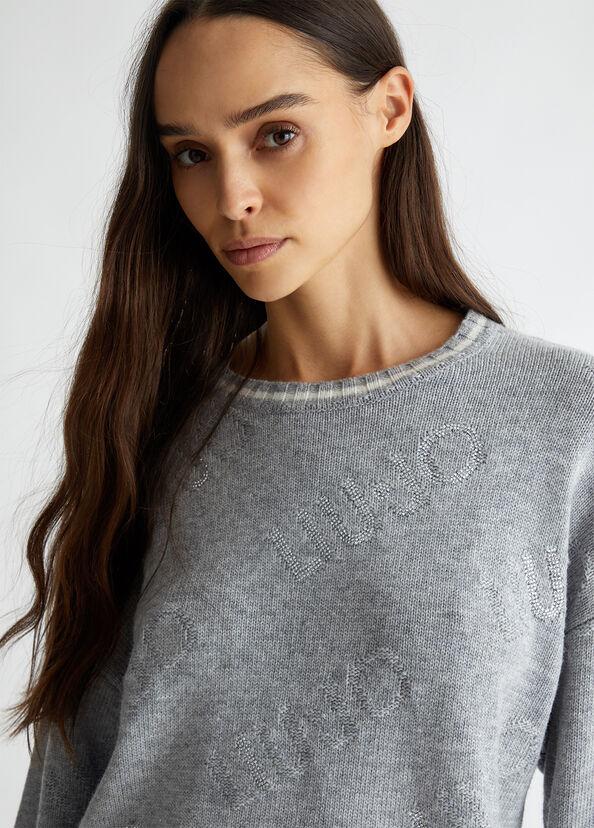 Liu Jo Maglia In Misto Lana Con Logo