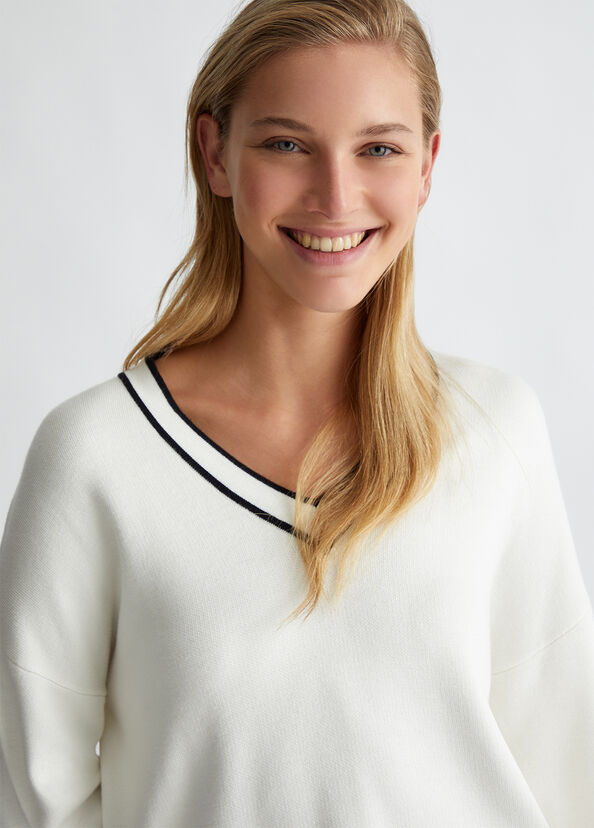 Liu Jo Maglia In Misto Seta Con Logo