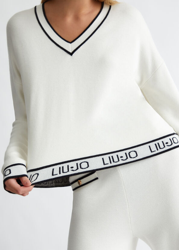 Liu Jo Maglia In Misto Seta Con Logo
