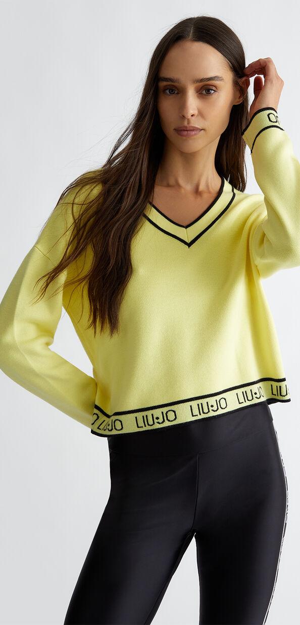 Liu Jo Maglia in misto seta con logo