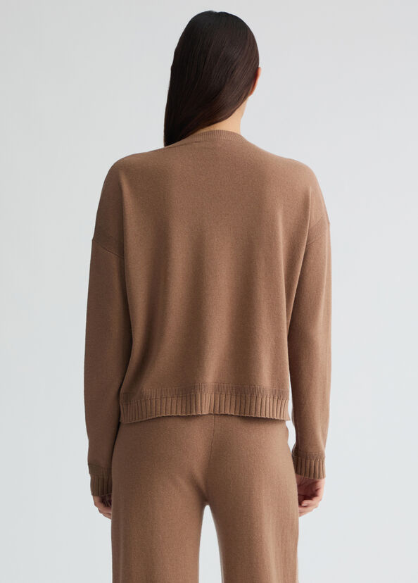 Liu Jo Maglia Marrone In Lana E Cashmere