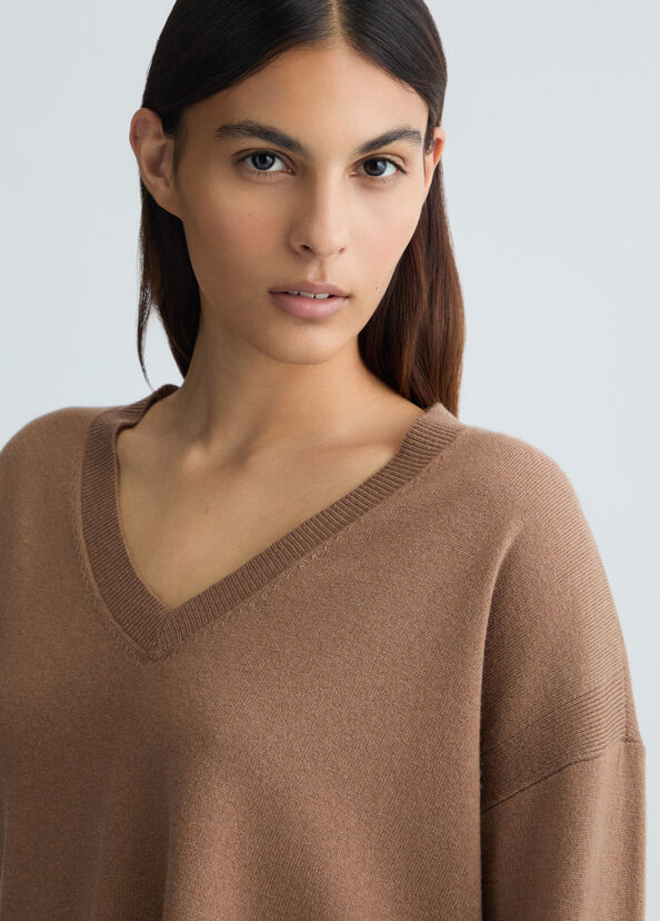 Liu Jo Maglia Marrone In Lana E Cashmere