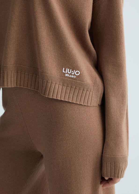 Liu Jo Maglia Marrone In Lana E Cashmere