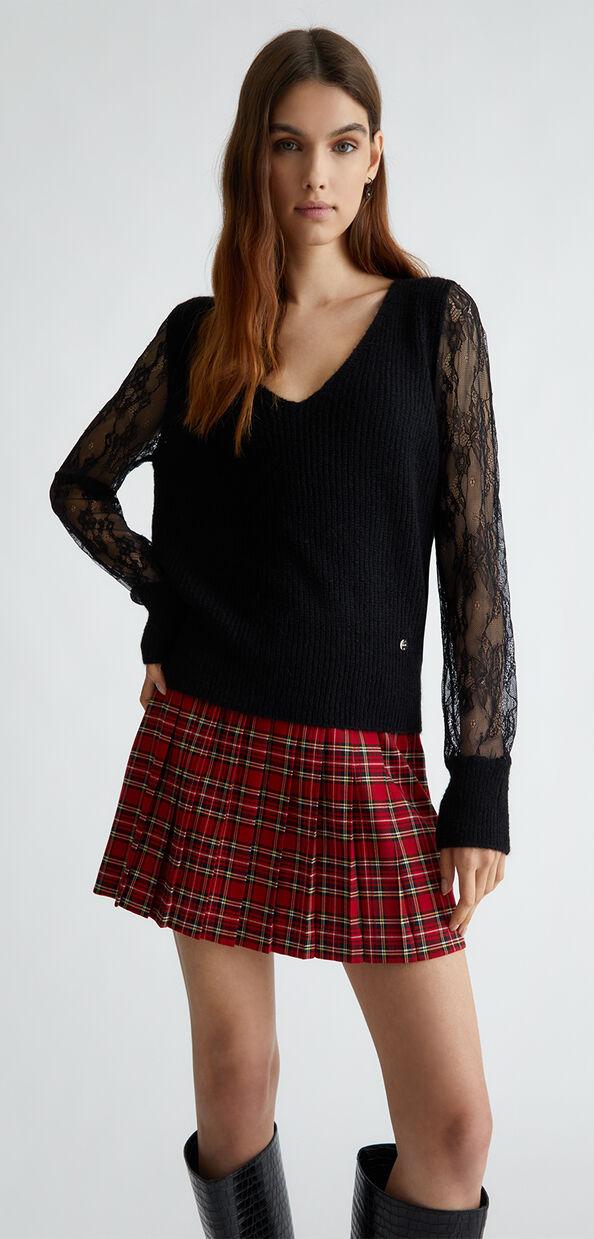 Liu Jo Maglia nera con pizzo