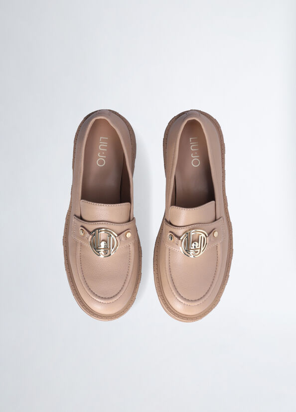 Liu Jo Mocassini Beige Con Logo