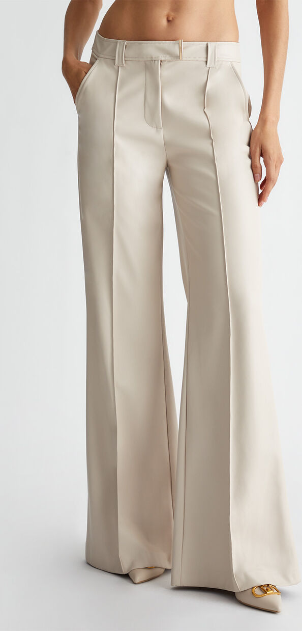 Liu Jo Pantaloni a palazzo in tessuto spalmato