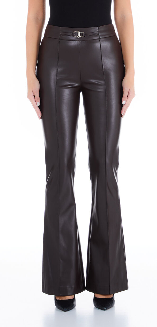 Liu Jo Pantaloni flare in tessuto spalmato