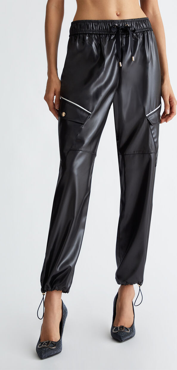 Liu Jo Pantaloni jogging in tessuto spalmato