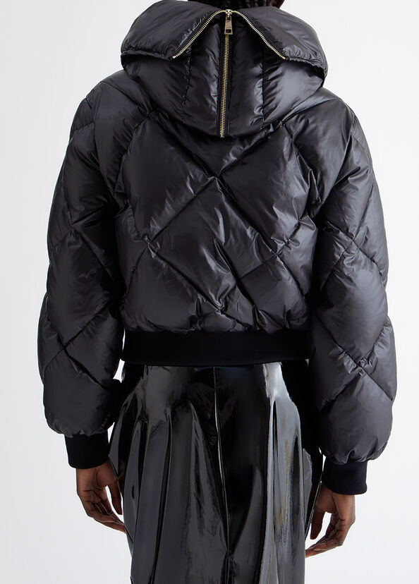 Liu Jo Piumino Corto Nero Con Zip