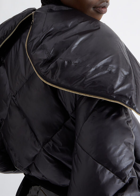 Liu Jo Piumino Corto Nero Con Zip