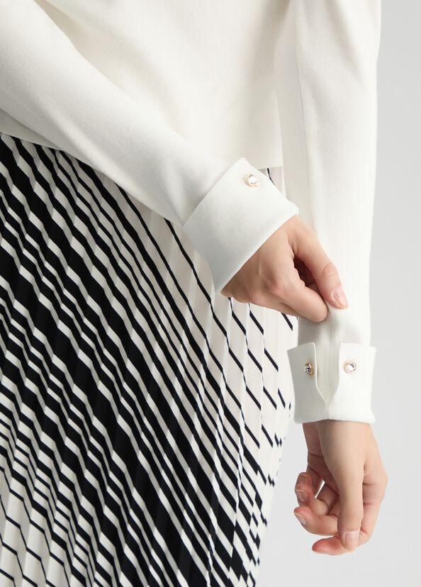 Liu Jo Polo Bianca Con Ricami Gioiello