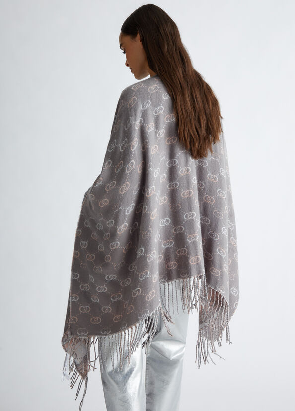 Liu Jo Poncho Con Logo Jacquard