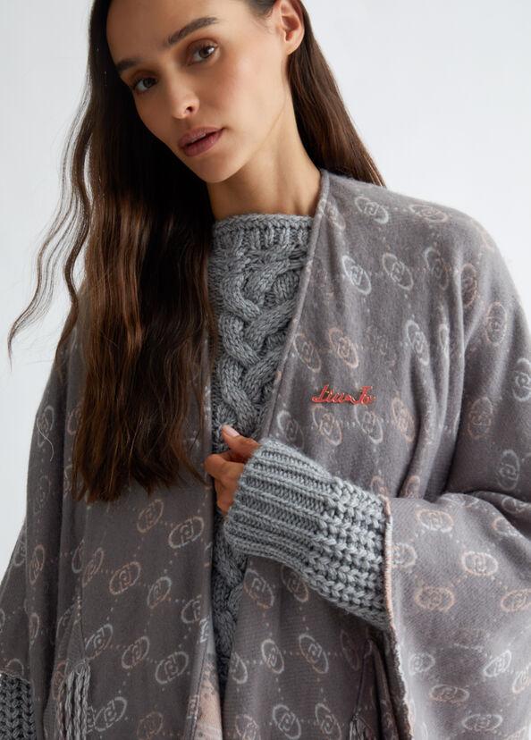 Liu Jo Poncho Con Logo Jacquard