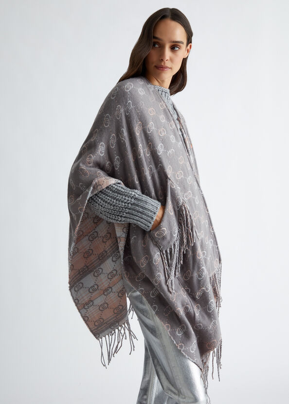 Liu Jo Poncho Con Logo Jacquard