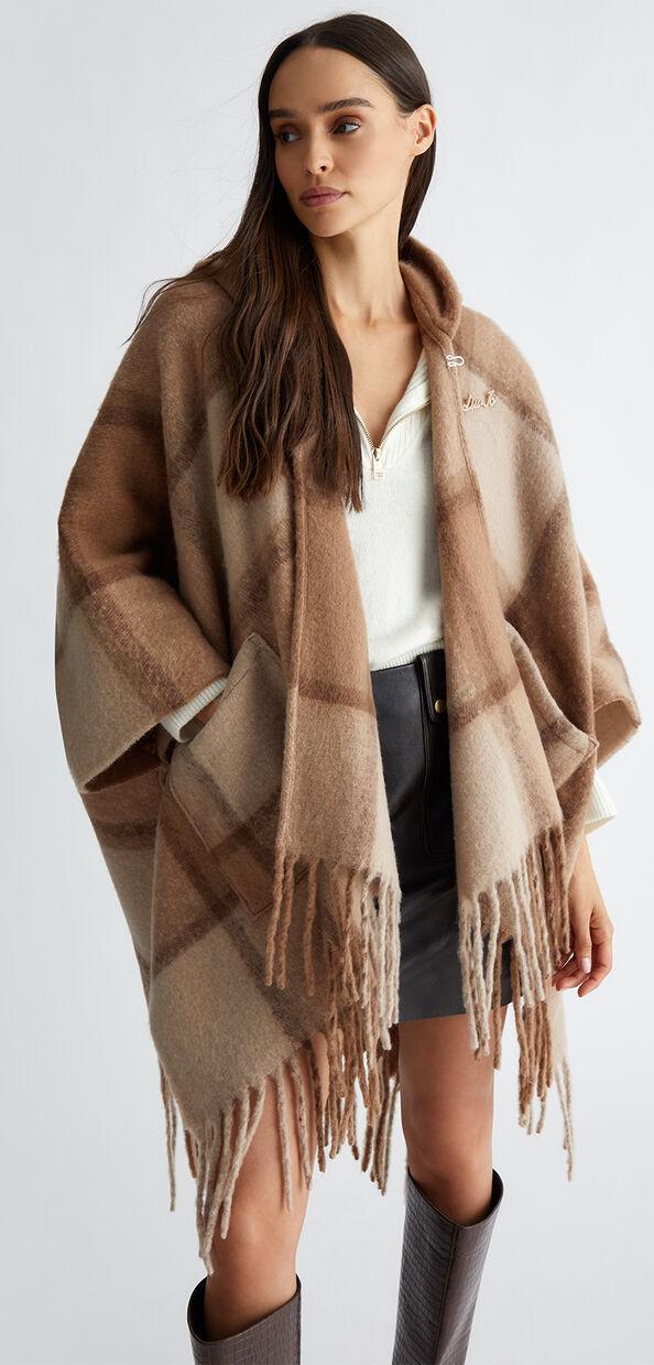 Liu Jo Poncho jacquard con cappuccio