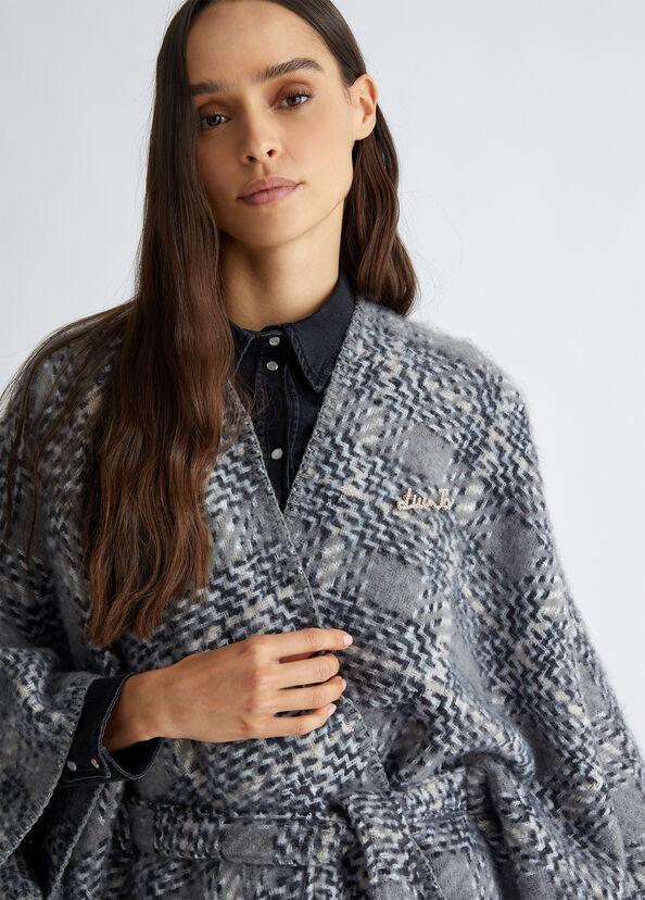 Liu Jo Poncho Pied De Poule Con Cintura