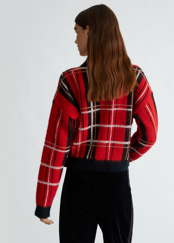 Liu Jo Pullover In Tartan Rosso