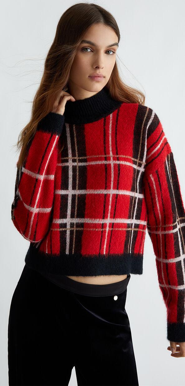 Liu Jo Pullover in tartan rosso