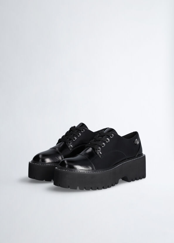 Liu Jo Scarpe Platform Nere In Vernice