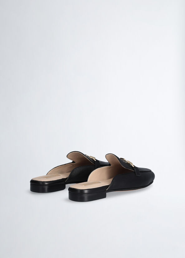 Liu Jo Slippers In Pelle Con Logo