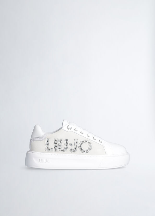 Liu Jo Sneakers Bianche Con Logo Gioiello