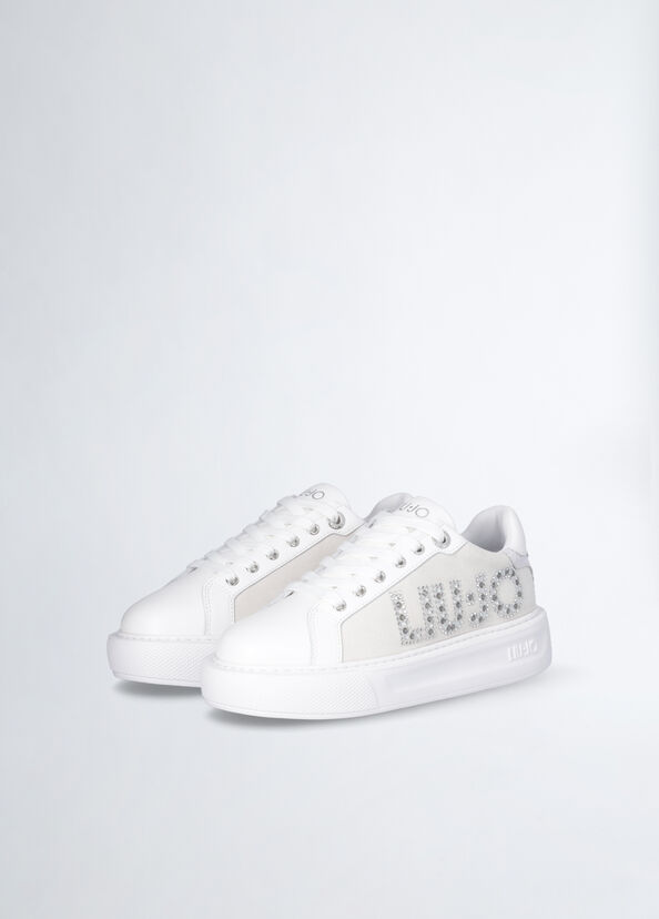 Liu Jo Sneakers Bianche Con Logo Gioiello