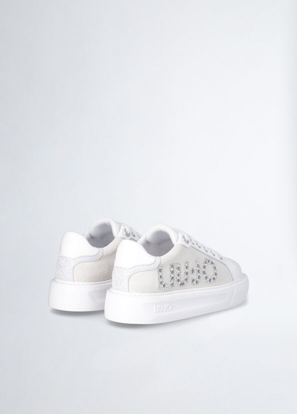 Liu Jo Sneakers Bianche Con Logo Gioiello