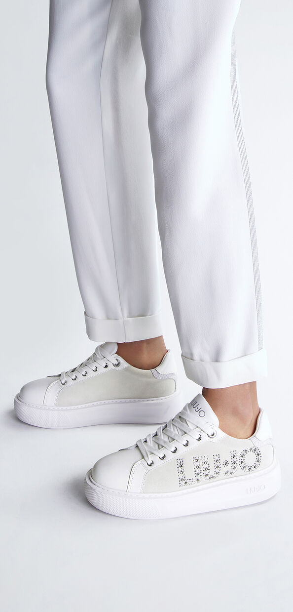 Liu Jo Sneakers bianche con logo gioiello