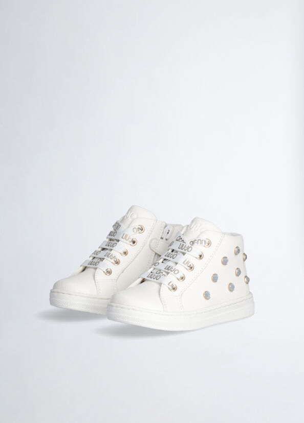 Liu Jo Sneakers Bianche Con Pietre Gioiello