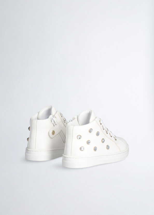 Liu Jo Sneakers Bianche Con Pietre Gioiello