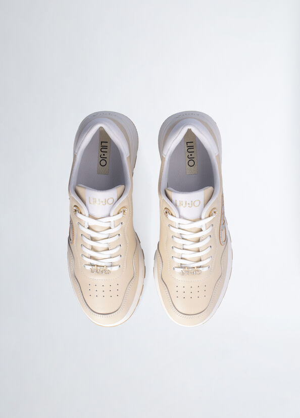 Liu Jo Sneakers In Pelle Con Logo Gioiello