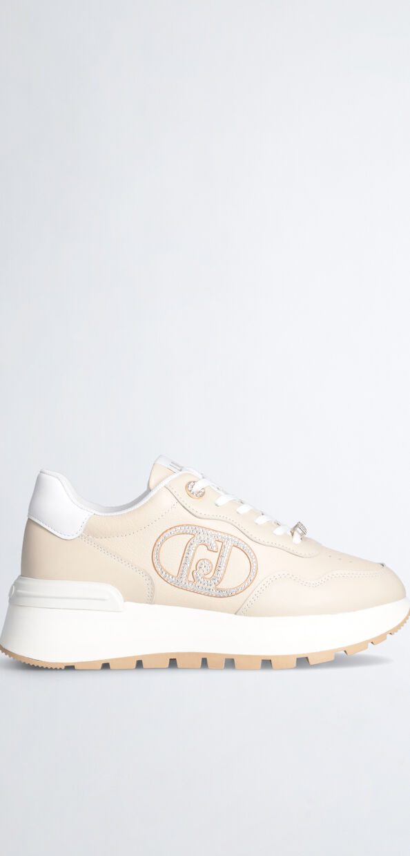 Liu Jo Sneakers in pelle con logo gioiello