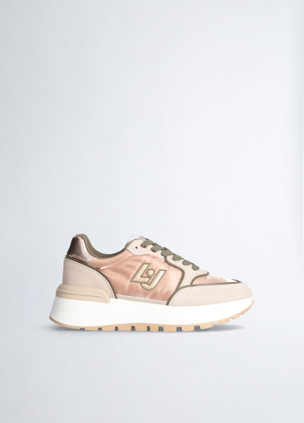 Liu Jo Sneakers In Suede E Shiny Nylon