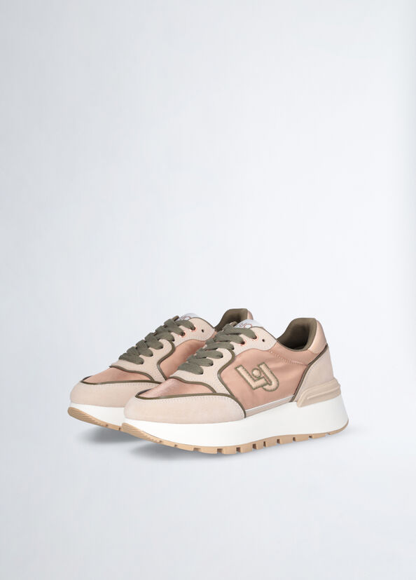 Liu Jo Sneakers In Suede E Shiny Nylon