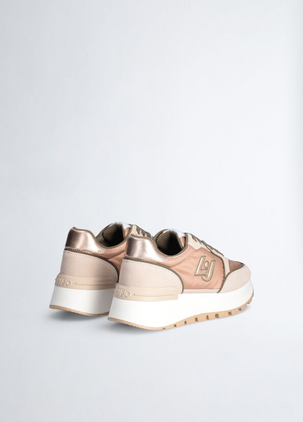 Liu Jo Sneakers In Suede E Shiny Nylon