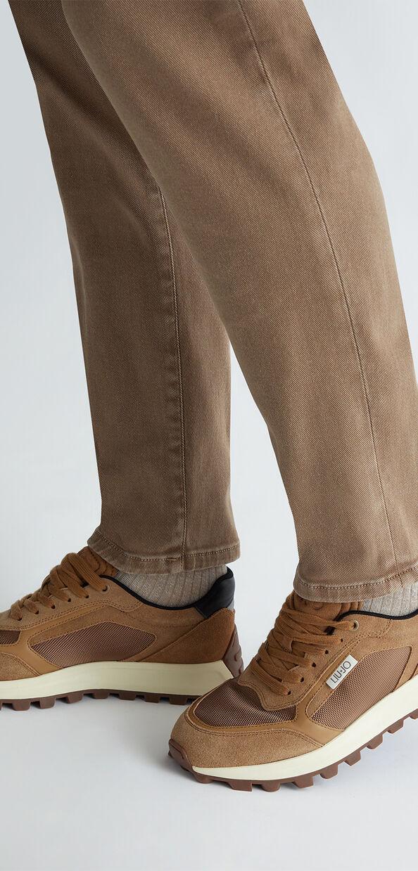 Liu Jo Sneakers marroni in suede e mesh