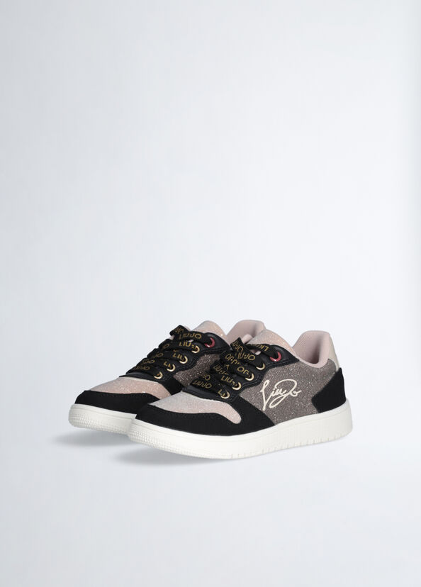 Liu Jo Sneakers Nere In Mesh Glitter