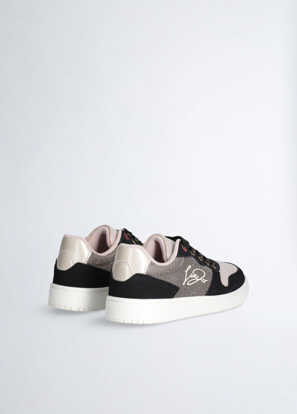 Liu Jo Sneakers Nere In Mesh Glitter